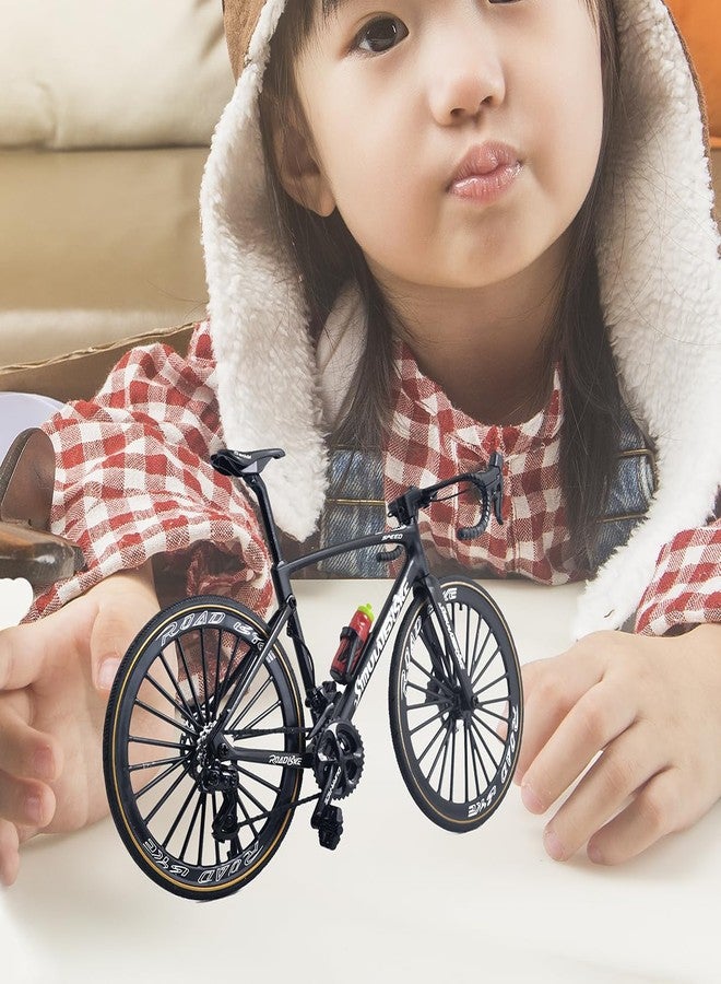 Kuasting 1:8 Scale Alloy Bicycle Model Road Bike Miniature Desktop Decoration Crafts for Cycling Lovers Bike Racers Athletes Children (Black) - Image 4